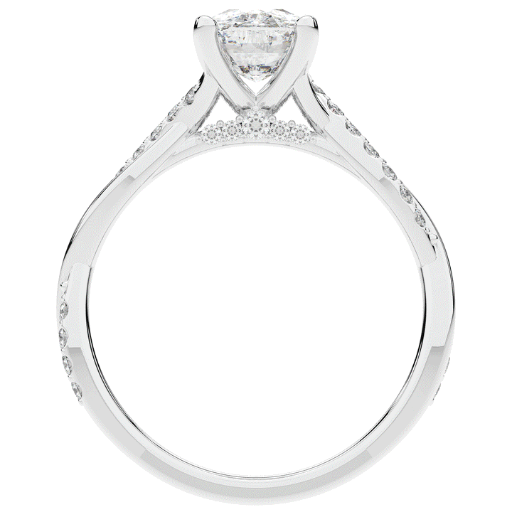 1.70CT.TW CUSHION LAB DIAMOND TWIST BAND ENGAGEMENT RING - Nazarelle