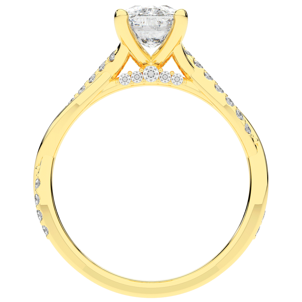 1.70CT.TW CUSHION LAB DIAMOND TWIST BAND ENGAGEMENT RING - Nazarelle