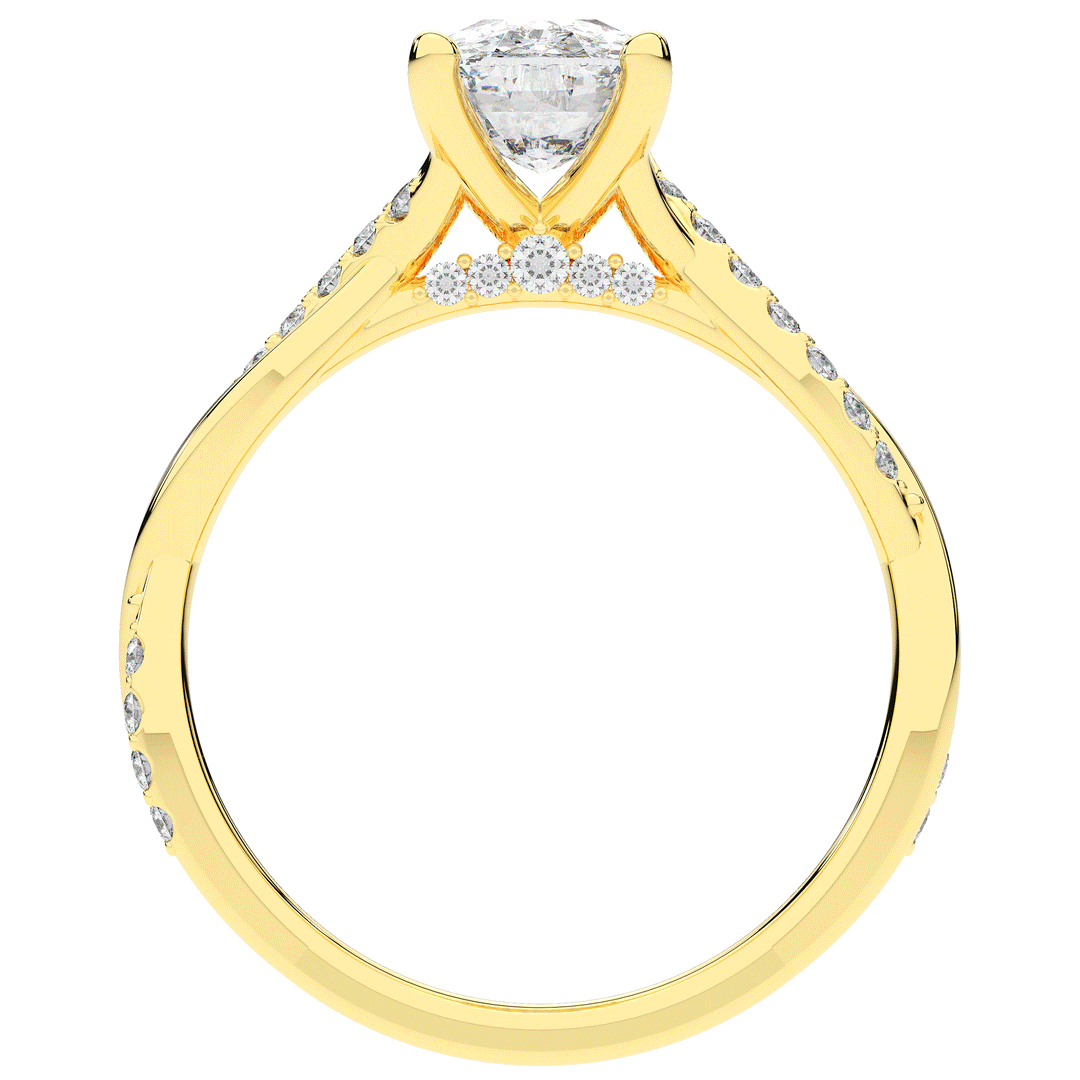 1.70CT.TW CUSHION LAB DIAMOND TWIST BAND ENGAGEMENT RING - Nazarelle