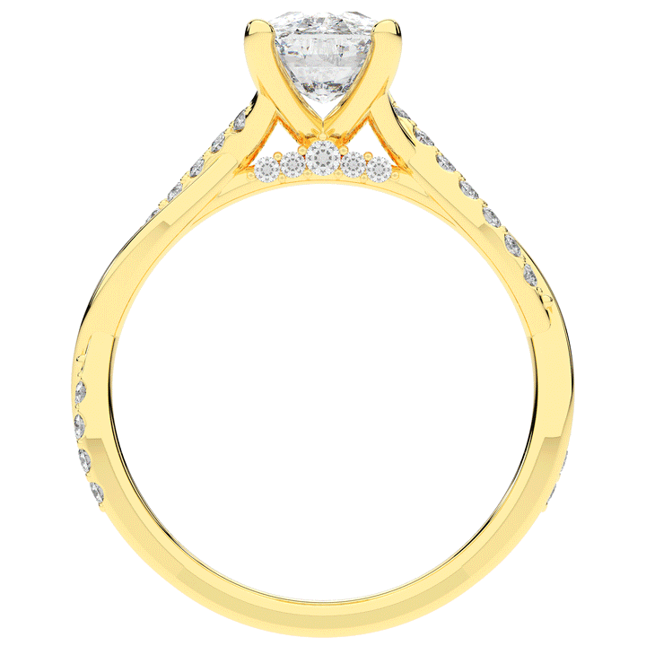 1.70CT.TW CUSHION LAB DIAMOND TWIST BAND ENGAGEMENT RING - Nazarelle