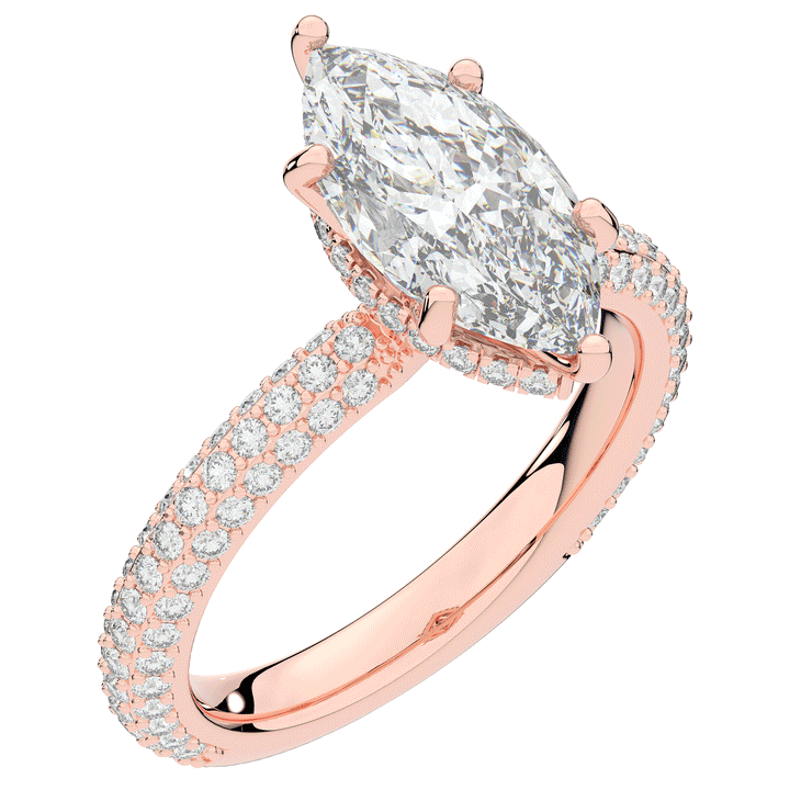 2.60CT.TW MARQUISE LAB DIAMOND ENGAGEMENT RING - Nazarelle