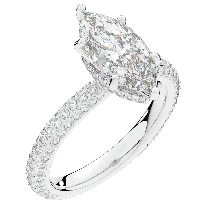 2.60CT.TW MARQUISE LAB DIAMOND ENGAGEMENT RING - Nazarelle