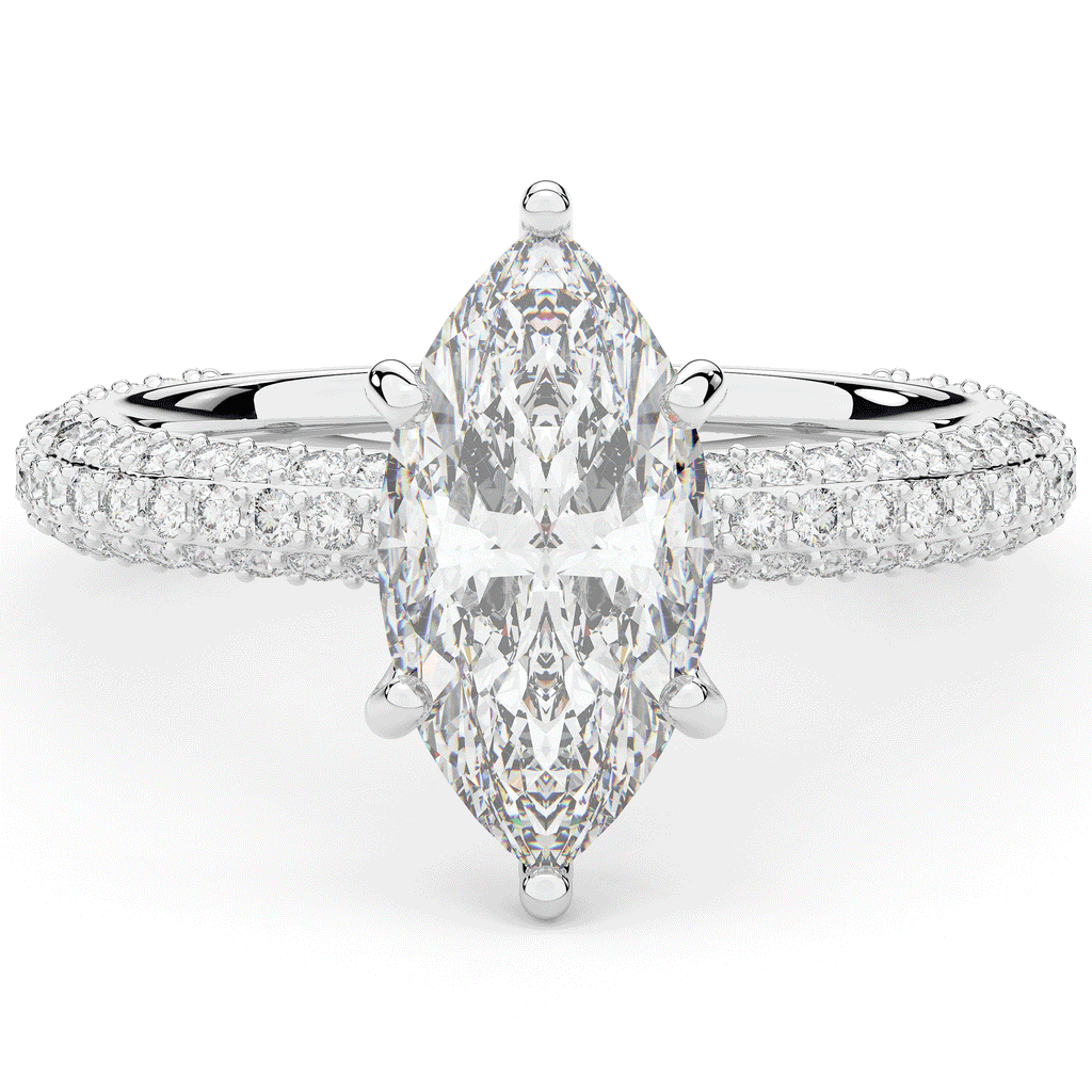2.60CT.TW MARQUISE LAB DIAMOND ENGAGEMENT RING - Nazarelle