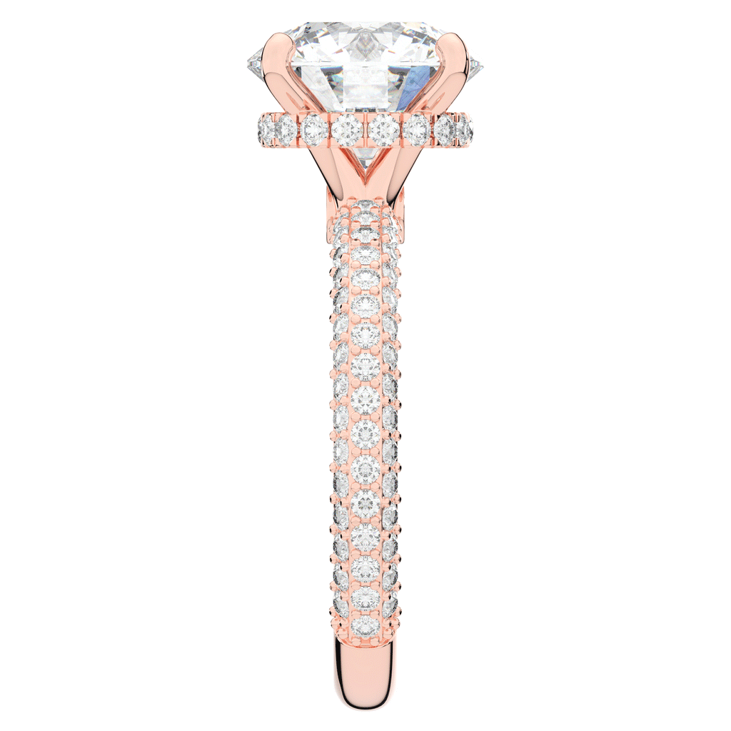 3.60CT.TW ROUND LAB DIAMOND SOLITAIRE ENGAGEMENT RING - Nazarelle