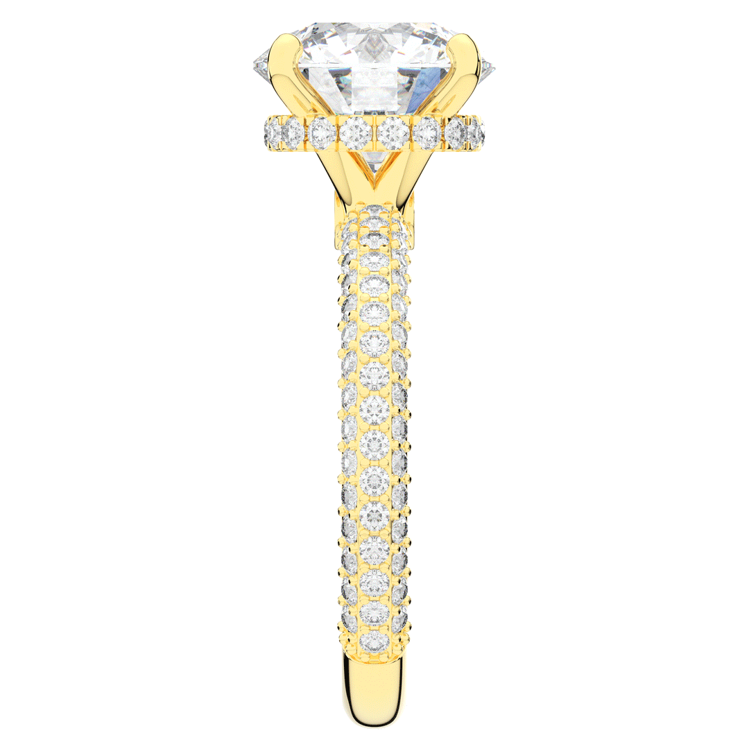 3.60CT.TW ROUND LAB DIAMOND SOLITAIRE ENGAGEMENT RING - Nazarelle