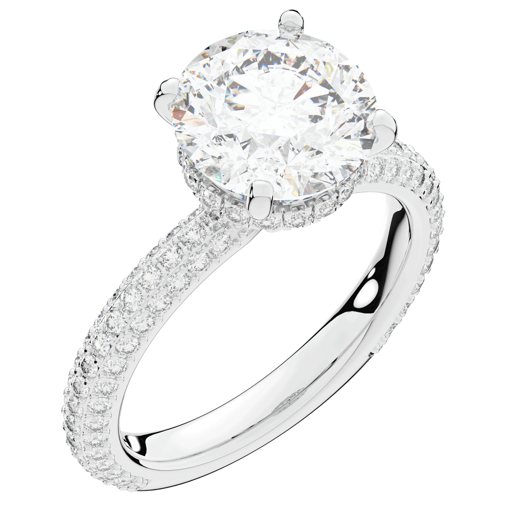 3.60CT.TW ROUND LAB DIAMOND SOLITAIRE ENGAGEMENT RING - Nazarelle