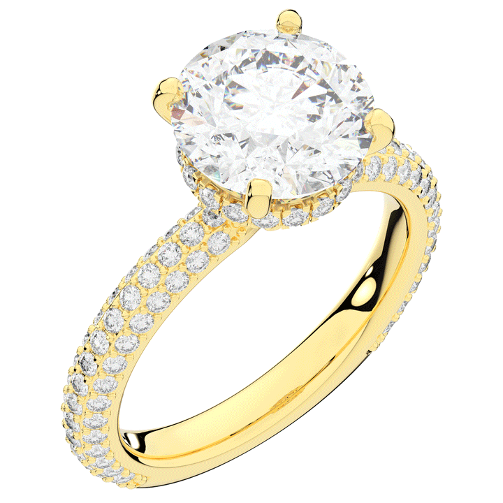 3.60CT.TW ROUND LAB DIAMOND SOLITAIRE ENGAGEMENT RING - Nazarelle