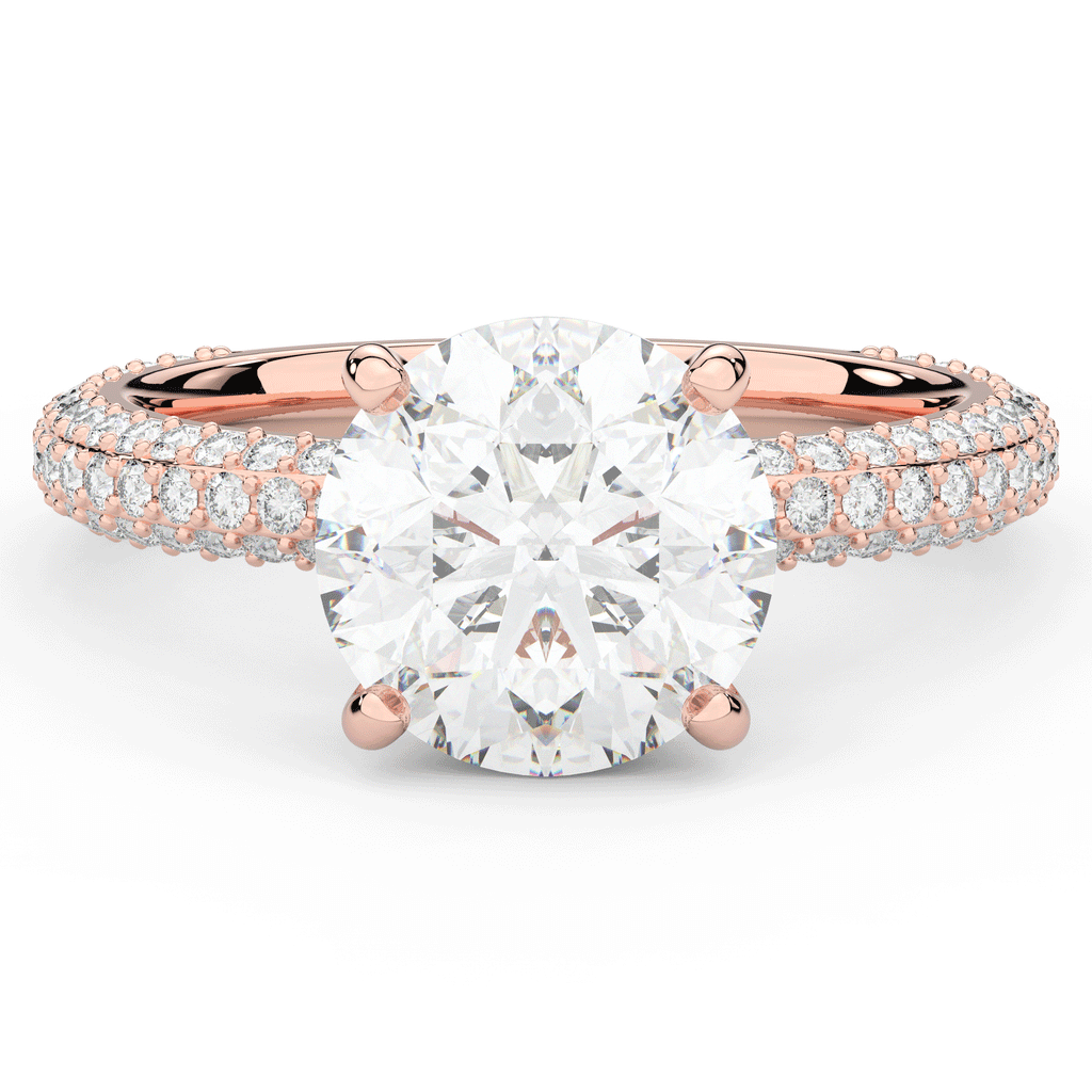 3.60CT.TW ROUND LAB DIAMOND SOLITAIRE ENGAGEMENT RING - Nazarelle
