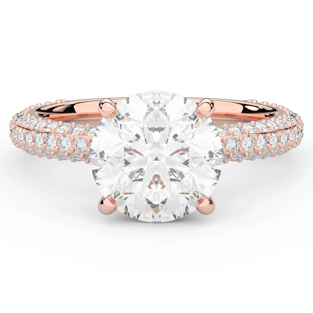 3.60CT.TW ROUND LAB DIAMOND SOLITAIRE ENGAGEMENT RING - Nazarelle