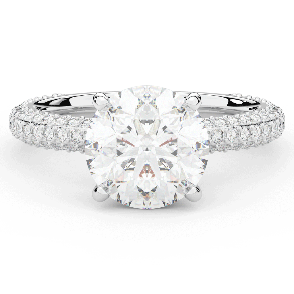 3.60CT.TW ROUND LAB DIAMOND SOLITAIRE ENGAGEMENT RING - Nazarelle