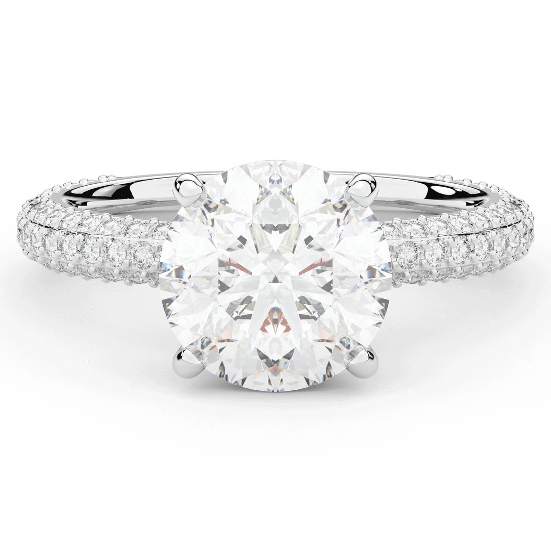 3.60CT.TW ROUND LAB DIAMOND SOLITAIRE ENGAGEMENT RING - Nazarelle