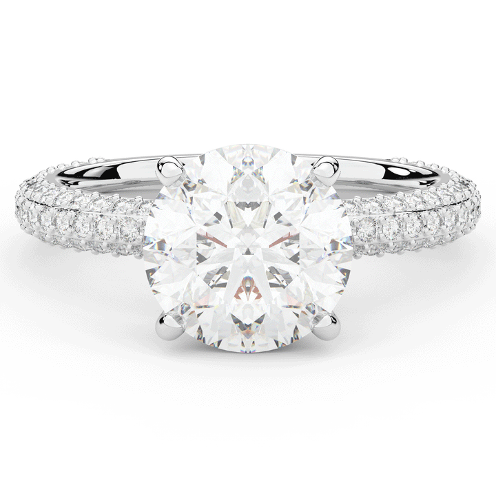 3.60CT.TW ROUND LAB DIAMOND SOLITAIRE ENGAGEMENT RING - Nazarelle