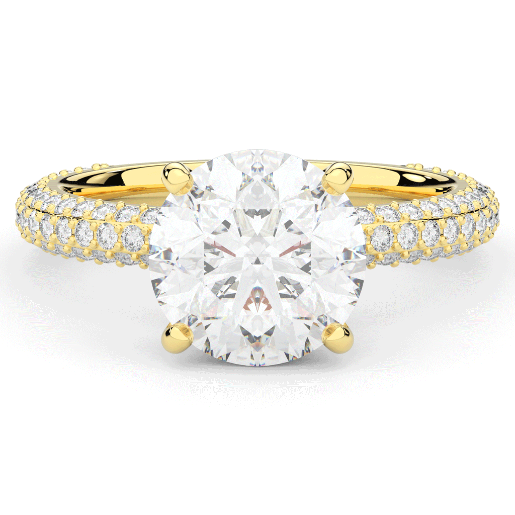 3.60CT.TW ROUND LAB DIAMOND SOLITAIRE ENGAGEMENT RING - Nazarelle