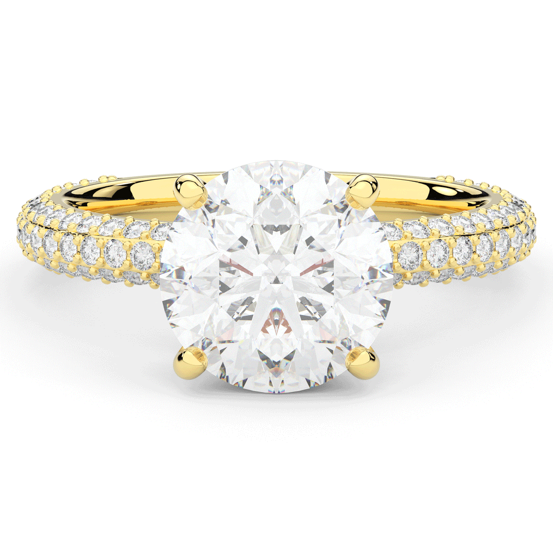 3.60CT.TW ROUND LAB DIAMOND SOLITAIRE ENGAGEMENT RING - Nazarelle