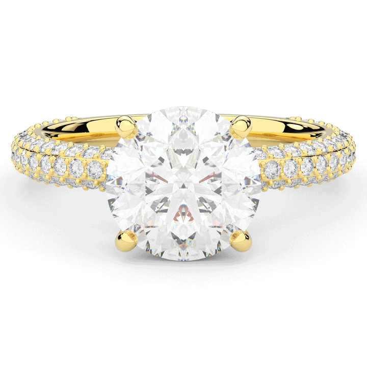 3.60CT.TW ROUND LAB DIAMOND SOLITAIRE ENGAGEMENT RING - Nazarelle