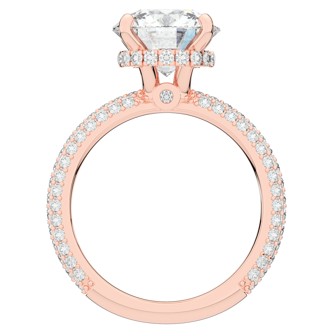 3.60CT.TW ROUND LAB DIAMOND SOLITAIRE ENGAGEMENT RING - Nazarelle