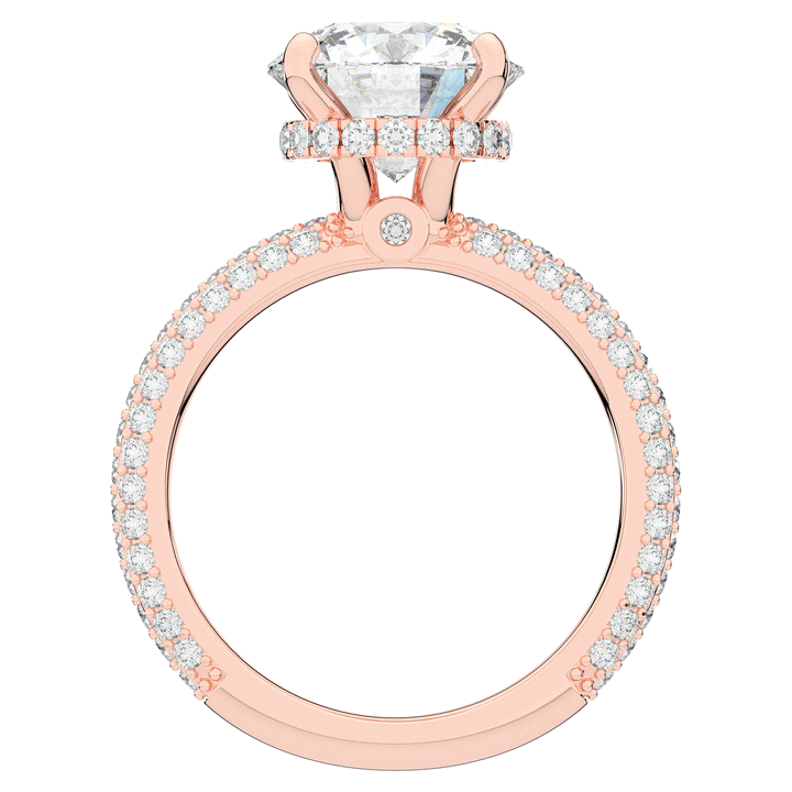 3.60CT.TW ROUND LAB DIAMOND SOLITAIRE ENGAGEMENT RING - Nazarelle
