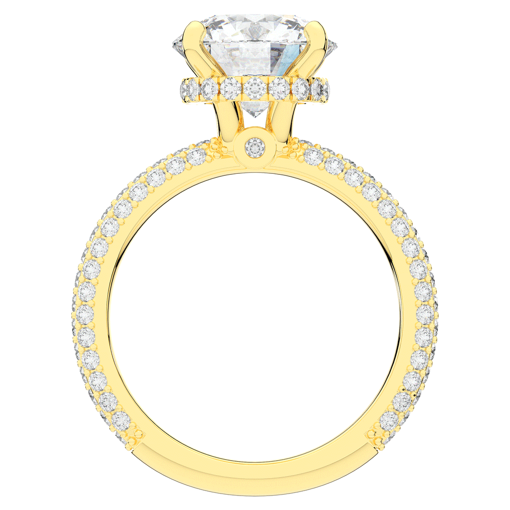 3.60CT.TW ROUND LAB DIAMOND SOLITAIRE ENGAGEMENT RING - Nazarelle