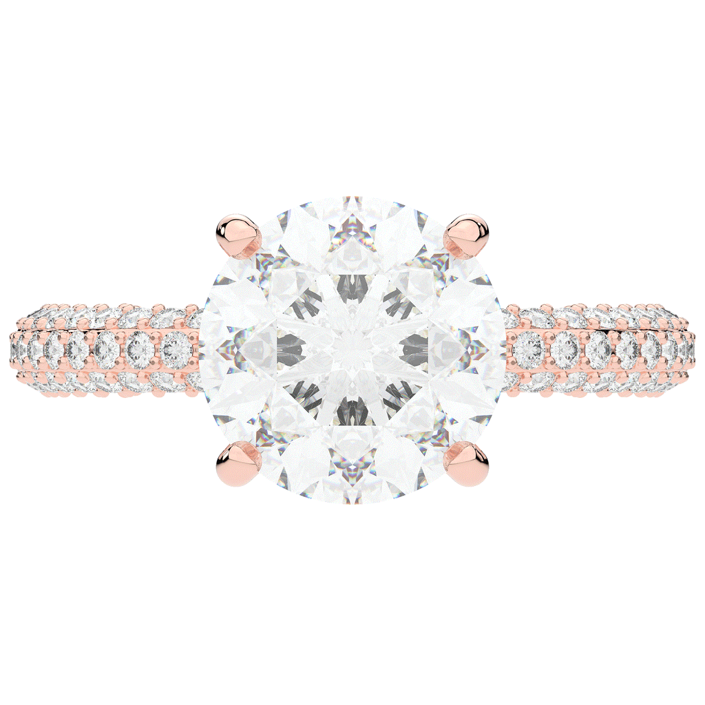 3.60CT.TW ROUND LAB DIAMOND SOLITAIRE ENGAGEMENT RING - Nazarelle