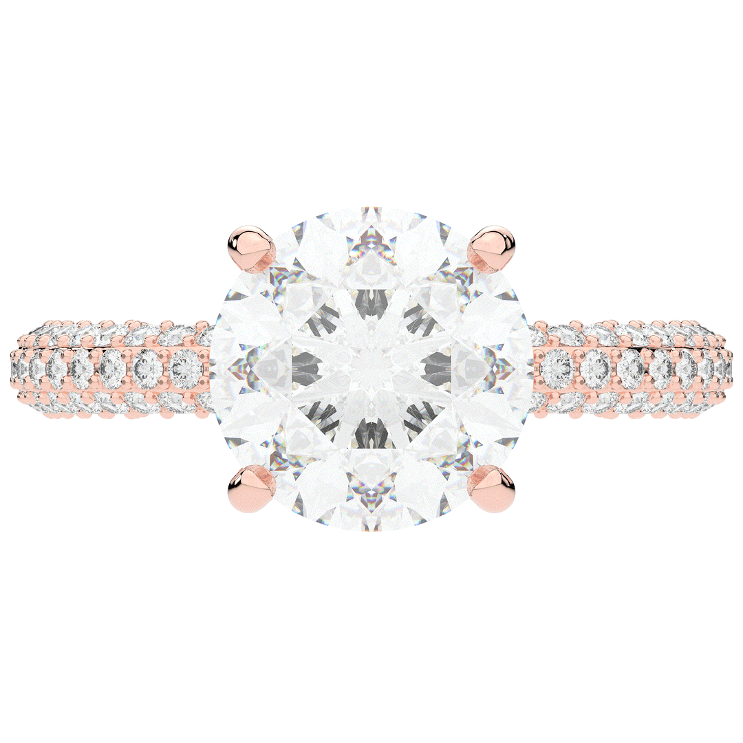3.60CT.TW ROUND LAB DIAMOND SOLITAIRE ENGAGEMENT RING - Nazarelle