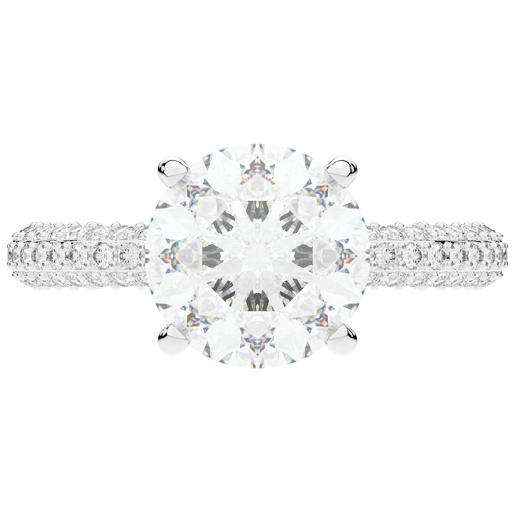 3.60CT.TW ROUND LAB DIAMOND SOLITAIRE ENGAGEMENT RING - Nazarelle
