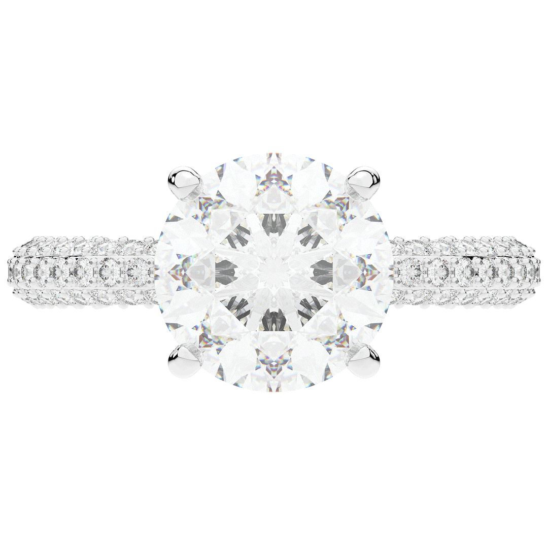 3.60CT.TW ROUND LAB DIAMOND SOLITAIRE ENGAGEMENT RING - Nazarelle