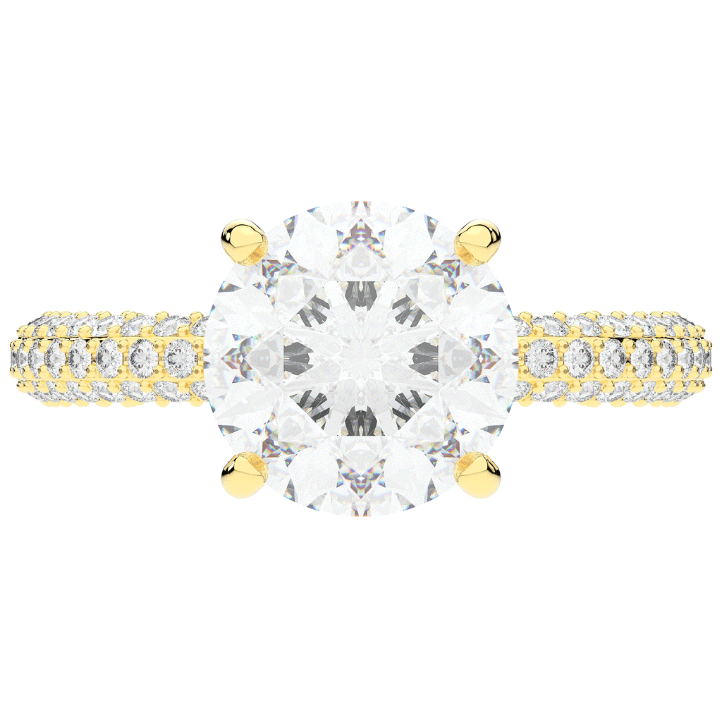3.60CT.TW ROUND LAB DIAMOND SOLITAIRE ENGAGEMENT RING - Nazarelle