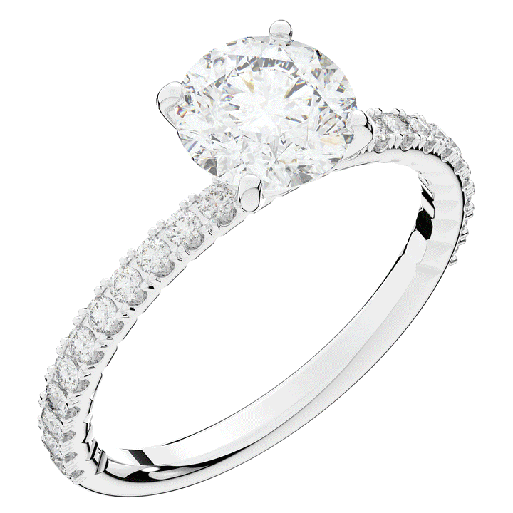1.75CT.TW ROUND LAB DIAMOND SOLITAIRE ENGAGEMENT RING - Nazarelle