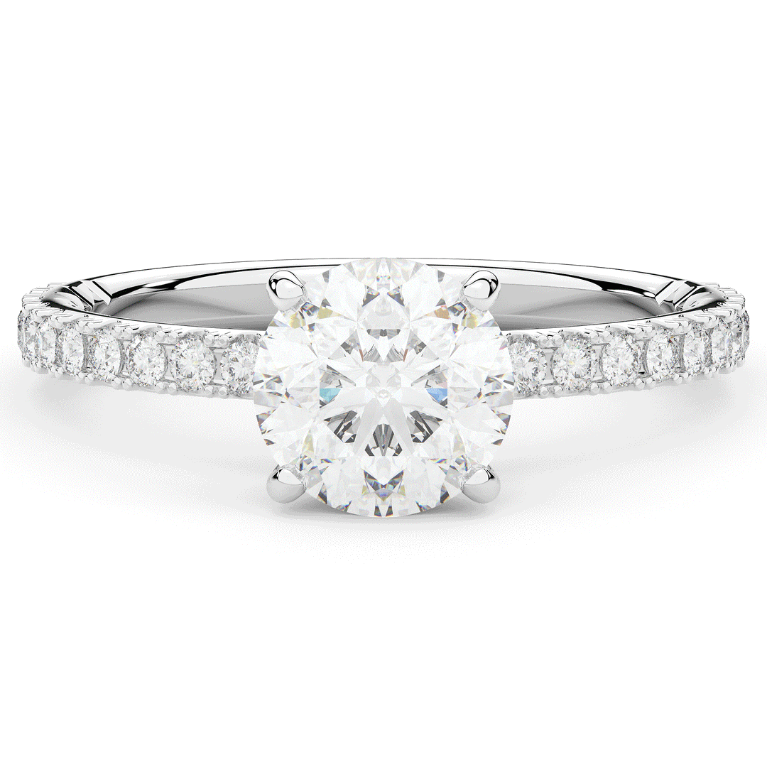 1.75CT.TW ROUND LAB DIAMOND SOLITAIRE ENGAGEMENT RING - Nazarelle