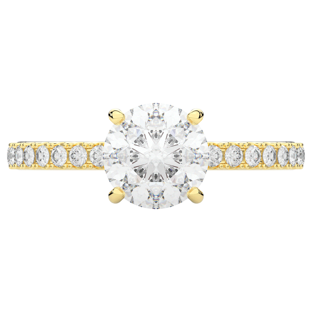 1.75CT.TW ROUND LAB DIAMOND SOLITAIRE ENGAGEMENT RING - Nazarelle