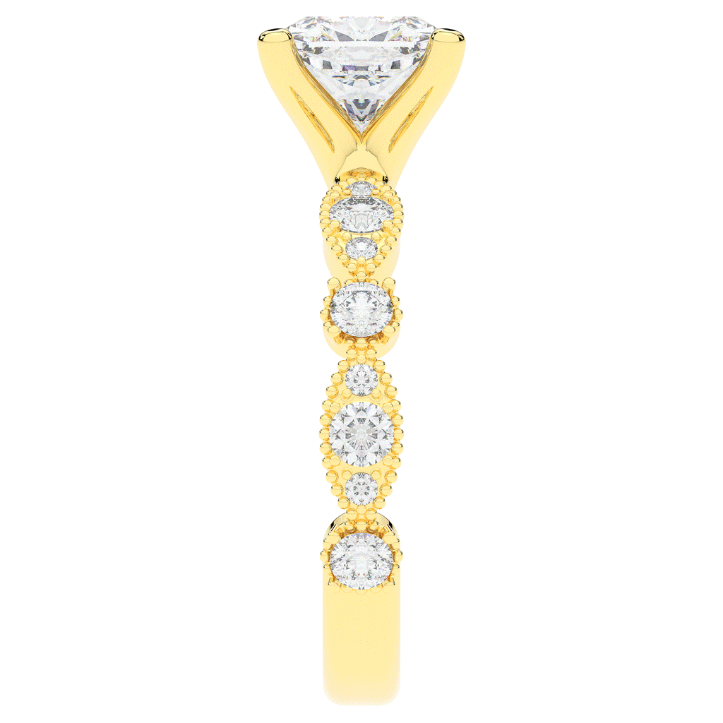 2.50CT.TW CUSHION LAB DIAMOND SOLITAIRE ENGAGEMENT RING - Nazarelle