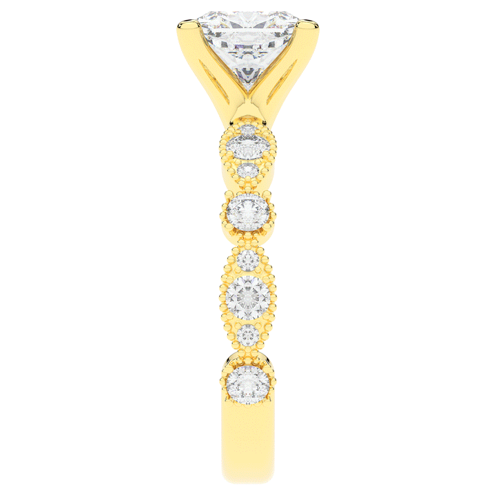2.50CT.TW CUSHION LAB DIAMOND SOLITAIRE ENGAGEMENT RING - Nazarelle