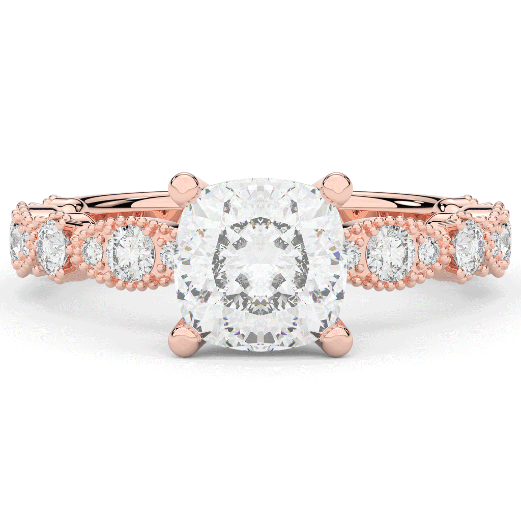 2.50CT.TW CUSHION LAB DIAMOND SOLITAIRE ENGAGEMENT RING - Nazarelle