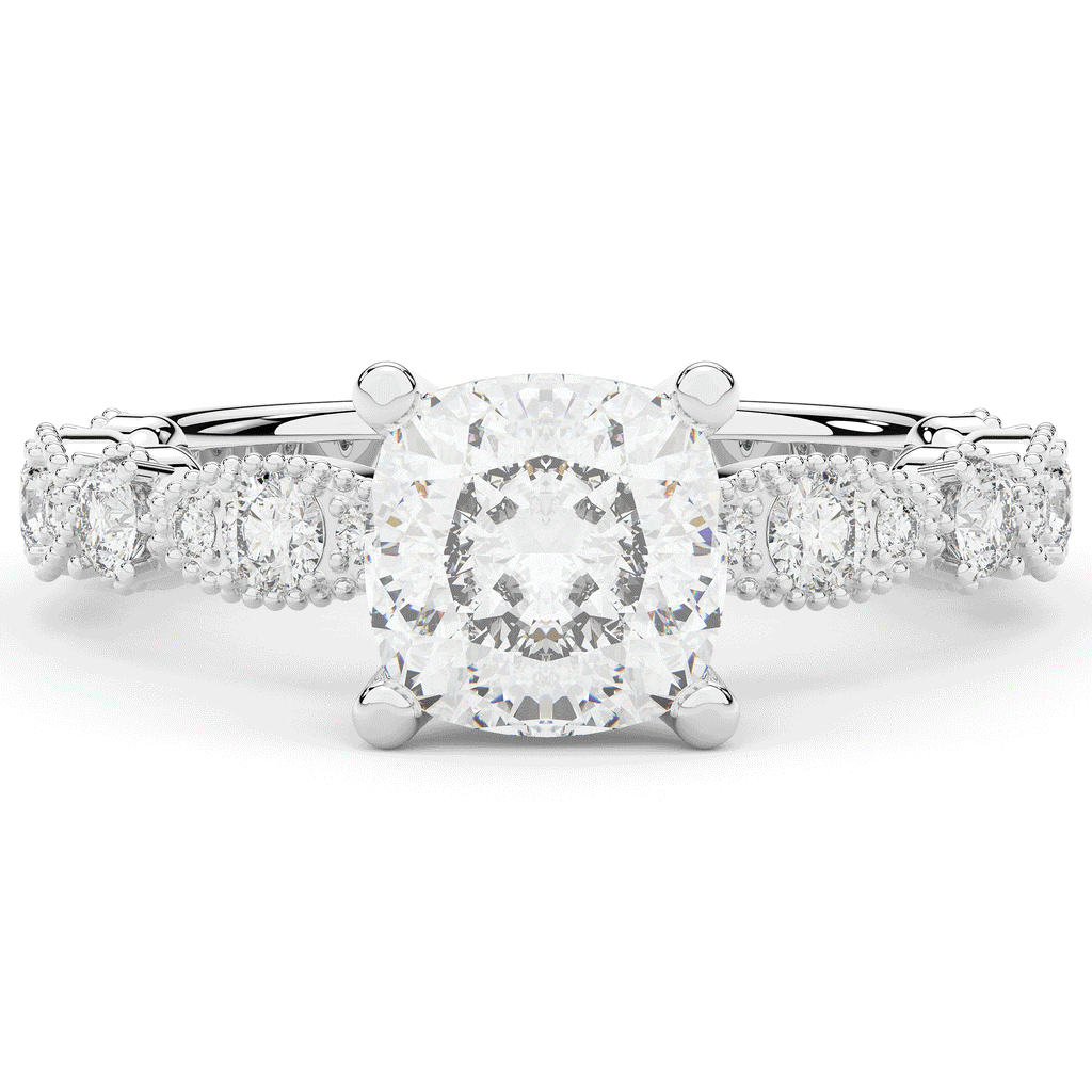 2.50CT.TW CUSHION LAB DIAMOND SOLITAIRE ENGAGEMENT RING - Nazarelle