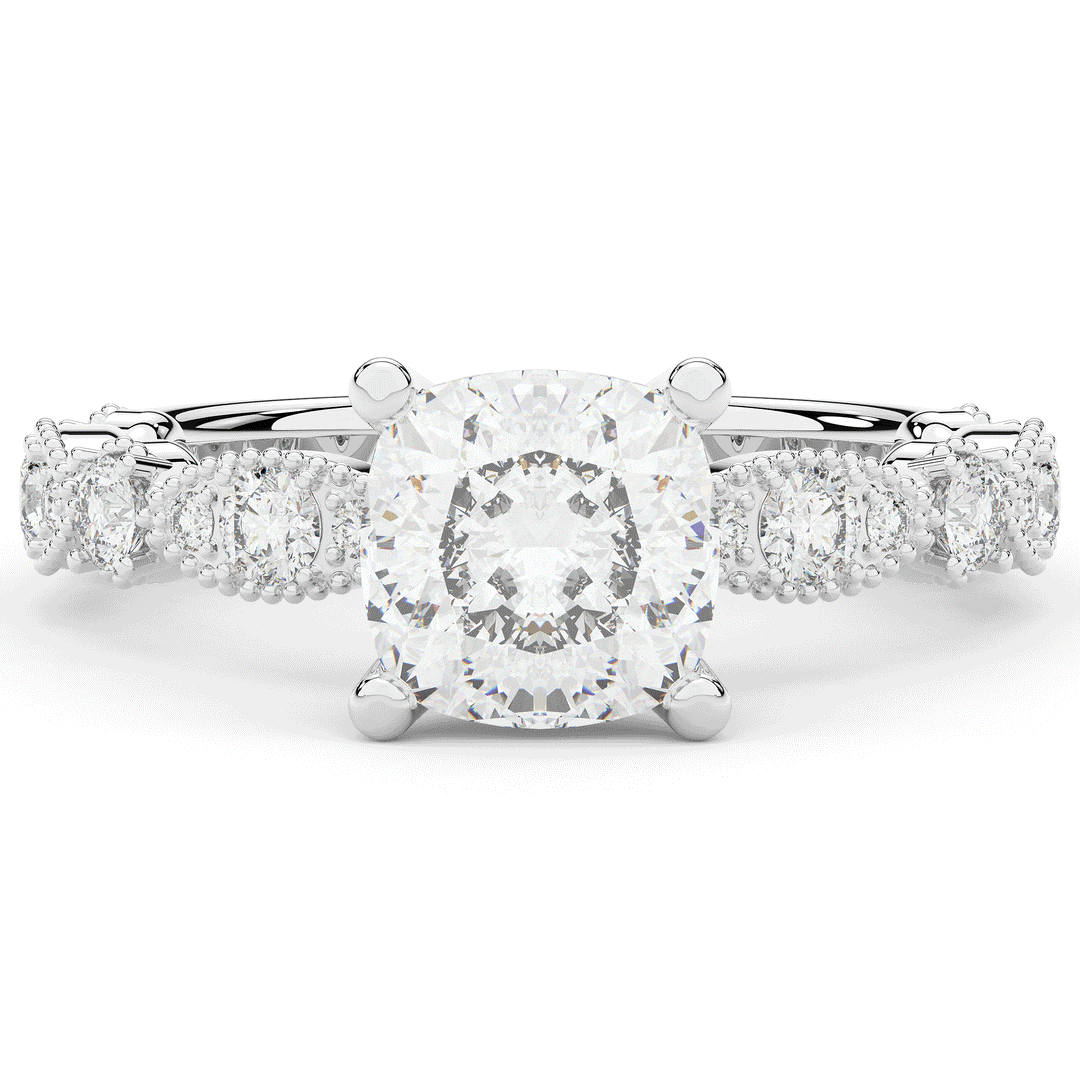 2.50CT.TW CUSHION LAB DIAMOND SOLITAIRE ENGAGEMENT RING - Nazarelle