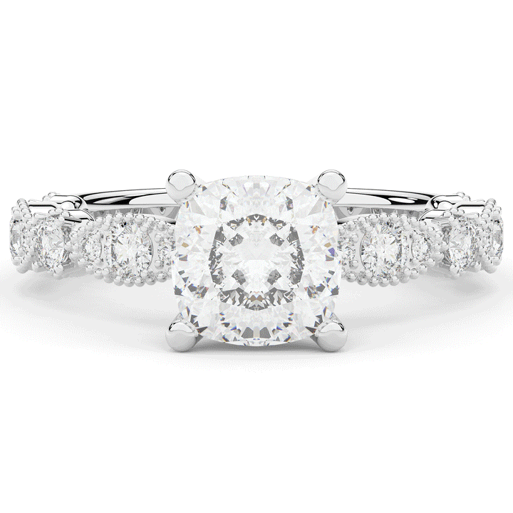2.50CT.TW CUSHION LAB DIAMOND SOLITAIRE ENGAGEMENT RING - Nazarelle