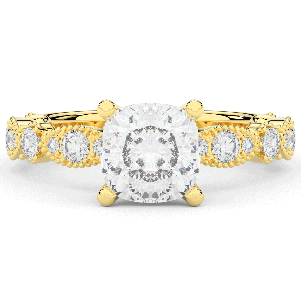 2.50CT.TW CUSHION LAB DIAMOND SOLITAIRE ENGAGEMENT RING - Nazarelle