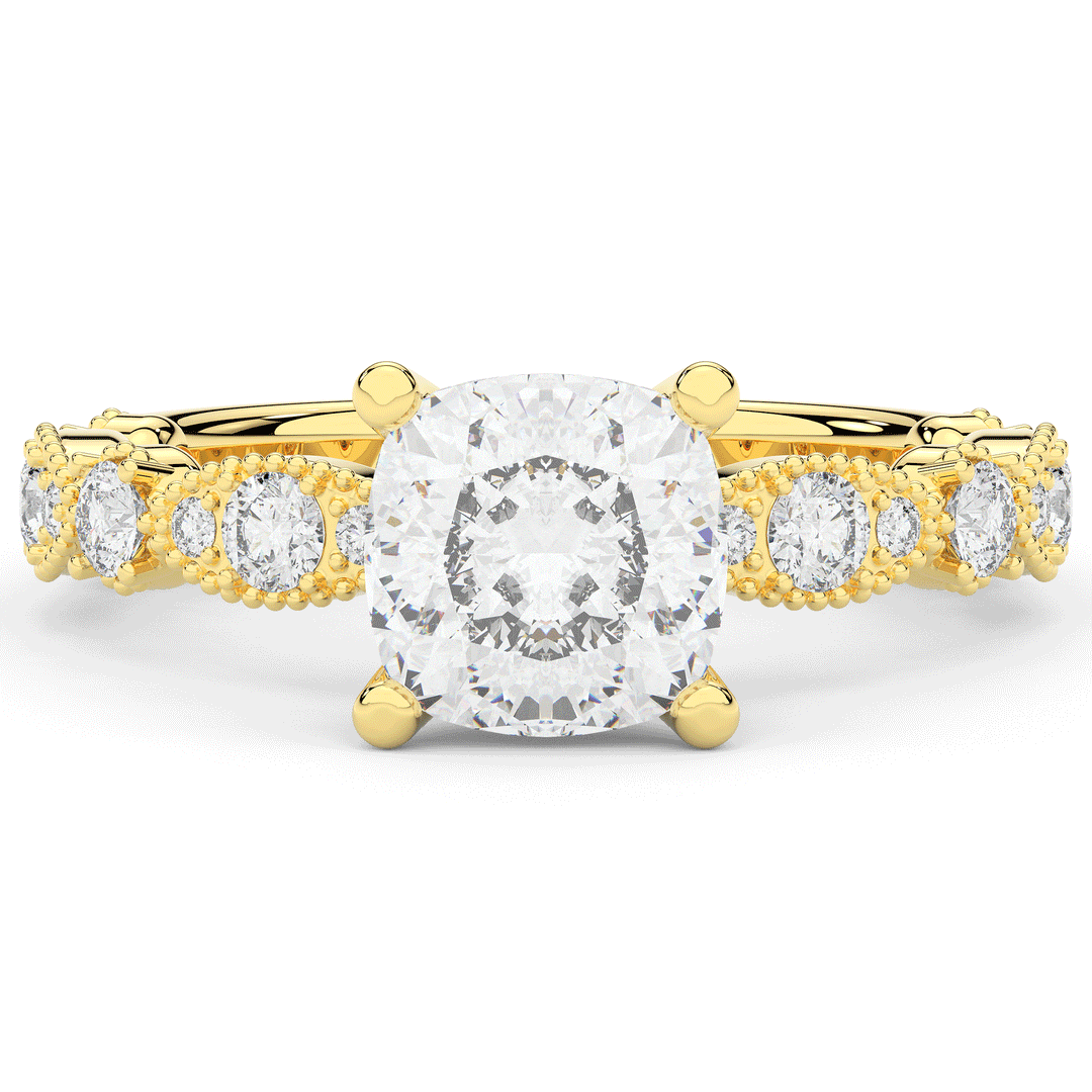2.50CT.TW CUSHION LAB DIAMOND SOLITAIRE ENGAGEMENT RING - Nazarelle