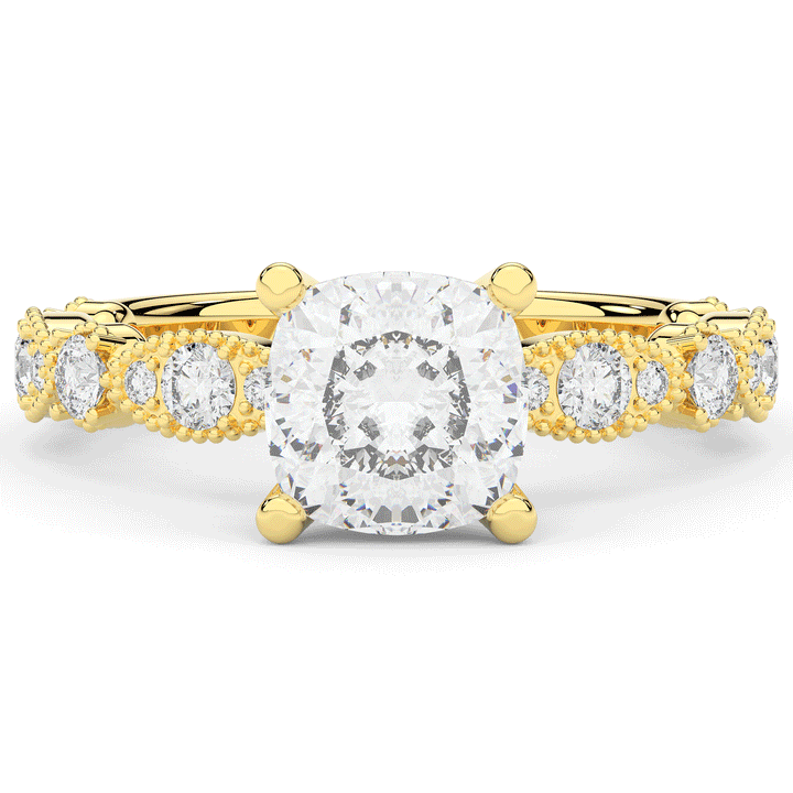 2.50CT.TW CUSHION LAB DIAMOND SOLITAIRE ENGAGEMENT RING - Nazarelle