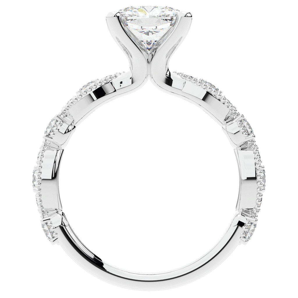 2.50CT.TW CUSHION LAB DIAMOND SOLITAIRE ENGAGEMENT RING - Nazarelle