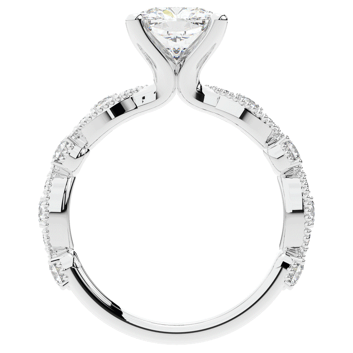 2.50CT.TW CUSHION LAB DIAMOND SOLITAIRE ENGAGEMENT RING - Nazarelle