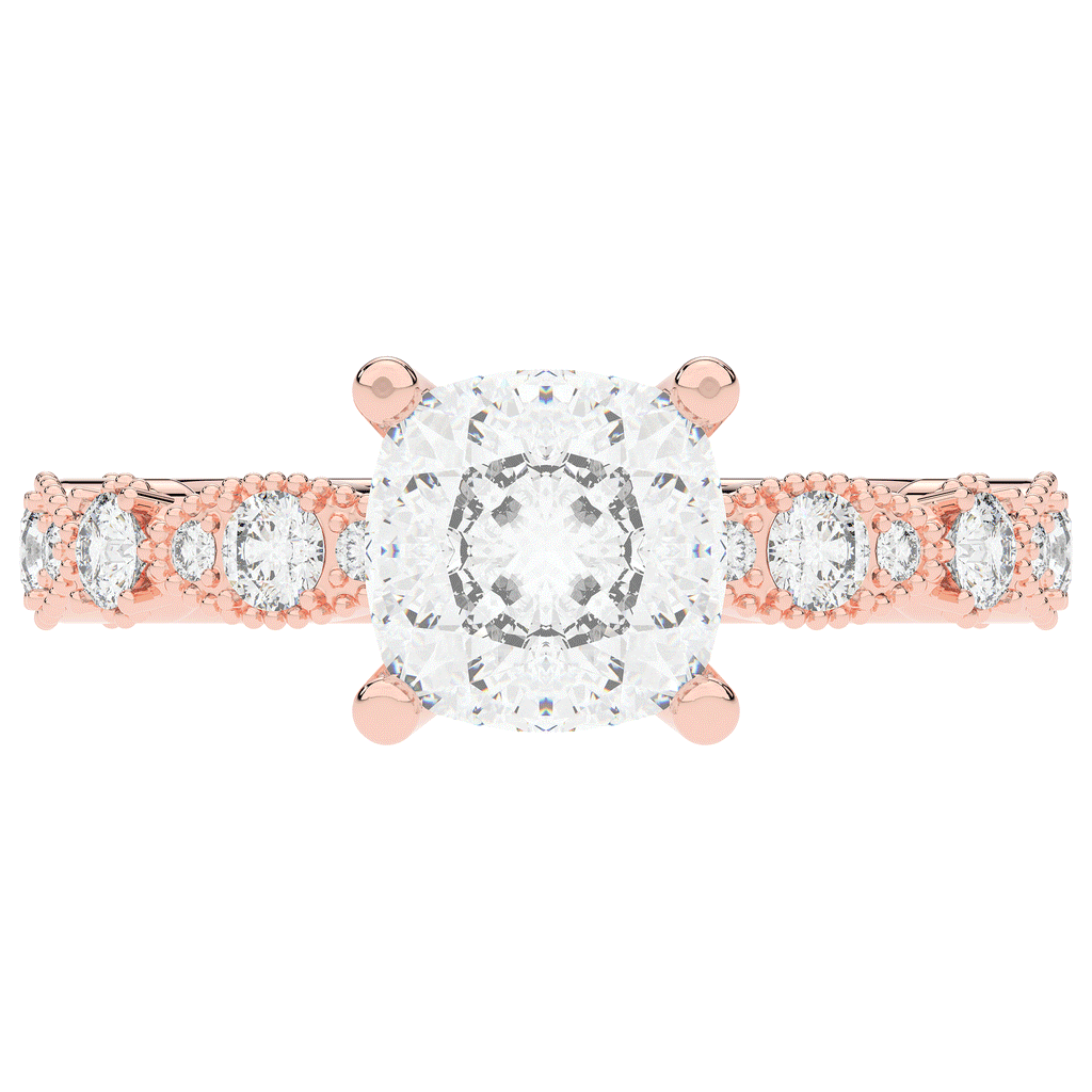2.50CT.TW CUSHION LAB DIAMOND SOLITAIRE ENGAGEMENT RING - Nazarelle
