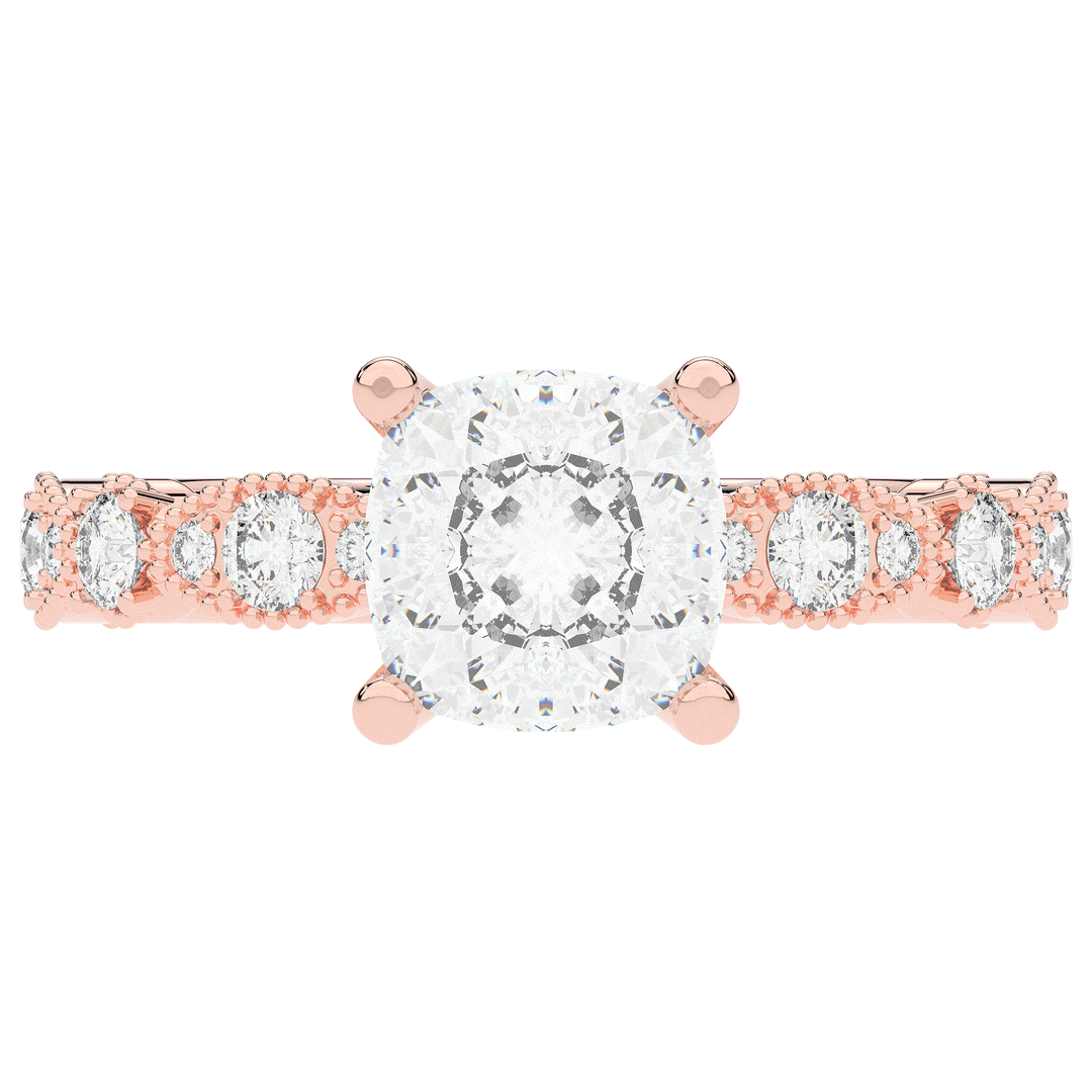2.50CT.TW CUSHION LAB DIAMOND SOLITAIRE ENGAGEMENT RING - Nazarelle
