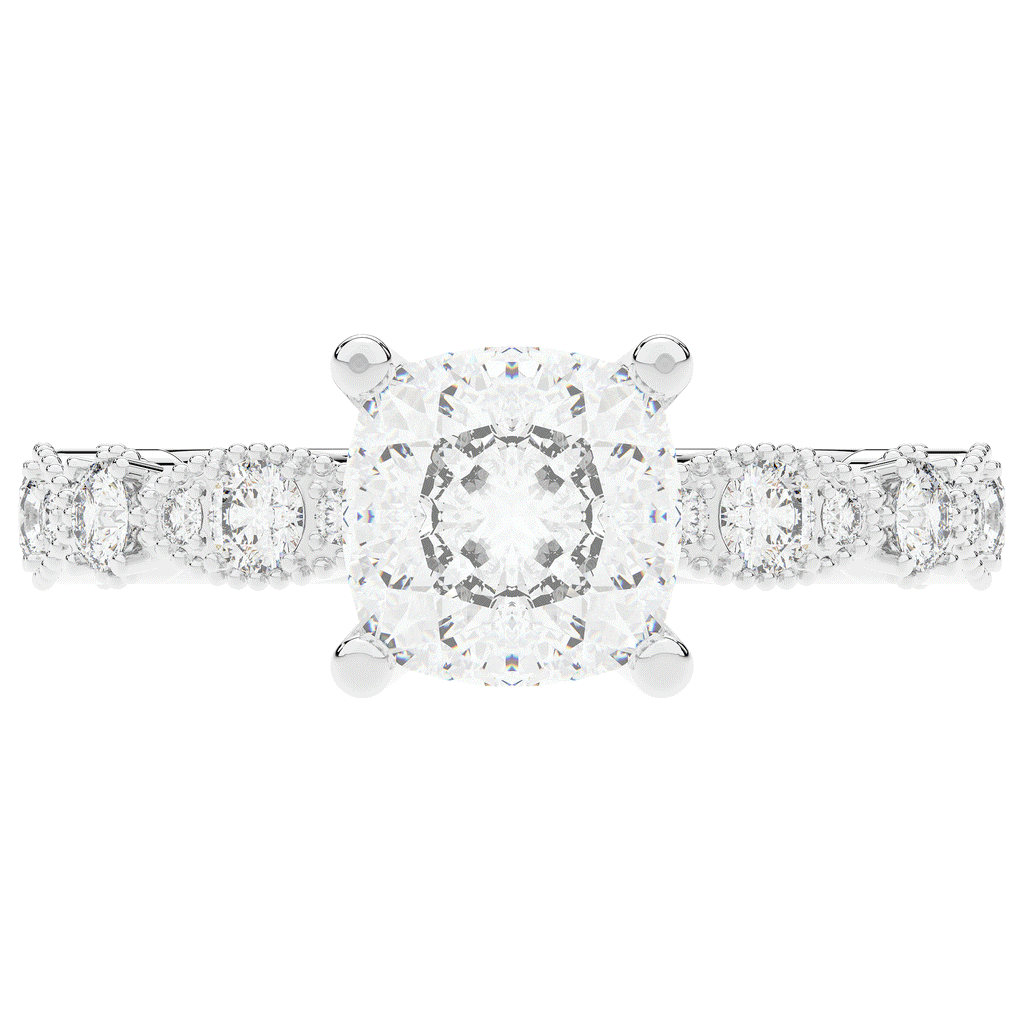 2.50CT.TW CUSHION LAB DIAMOND SOLITAIRE ENGAGEMENT RING - Nazarelle