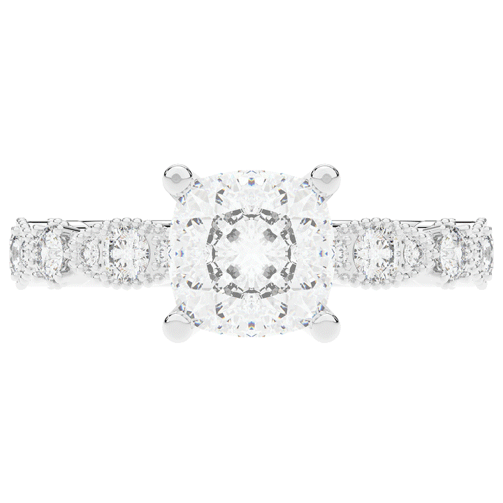 2.50CT.TW CUSHION LAB DIAMOND SOLITAIRE ENGAGEMENT RING - Nazarelle