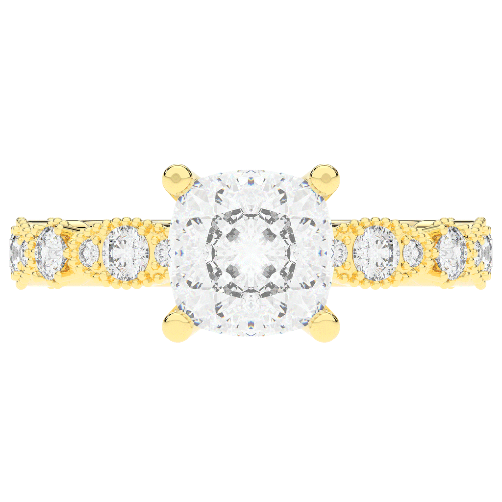 2.50CT.TW CUSHION LAB DIAMOND SOLITAIRE ENGAGEMENT RING - Nazarelle