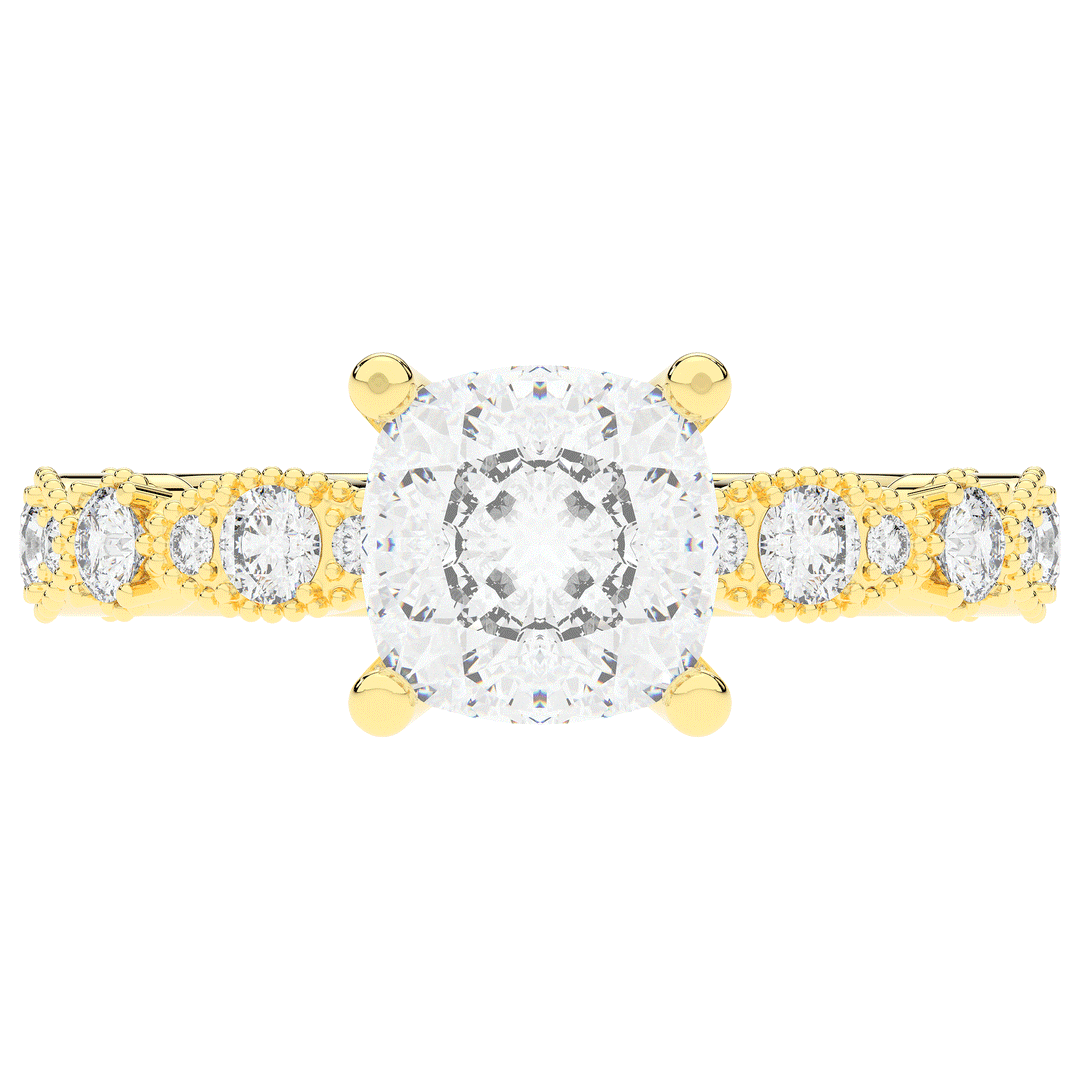 2.50CT.TW CUSHION LAB DIAMOND SOLITAIRE ENGAGEMENT RING - Nazarelle