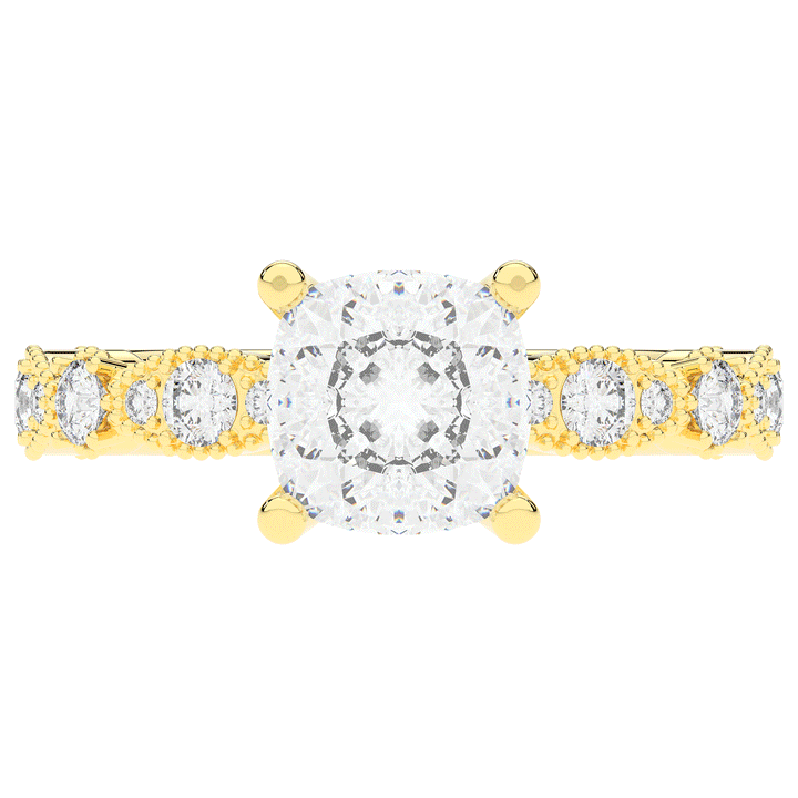 2.50CT.TW CUSHION LAB DIAMOND SOLITAIRE ENGAGEMENT RING - Nazarelle
