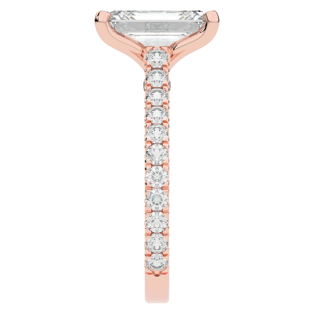 4.25CT.TW EMERALD CUT LAB DIAMOND SOLITAIRE ENGAGEMENT RING - Nazarelle