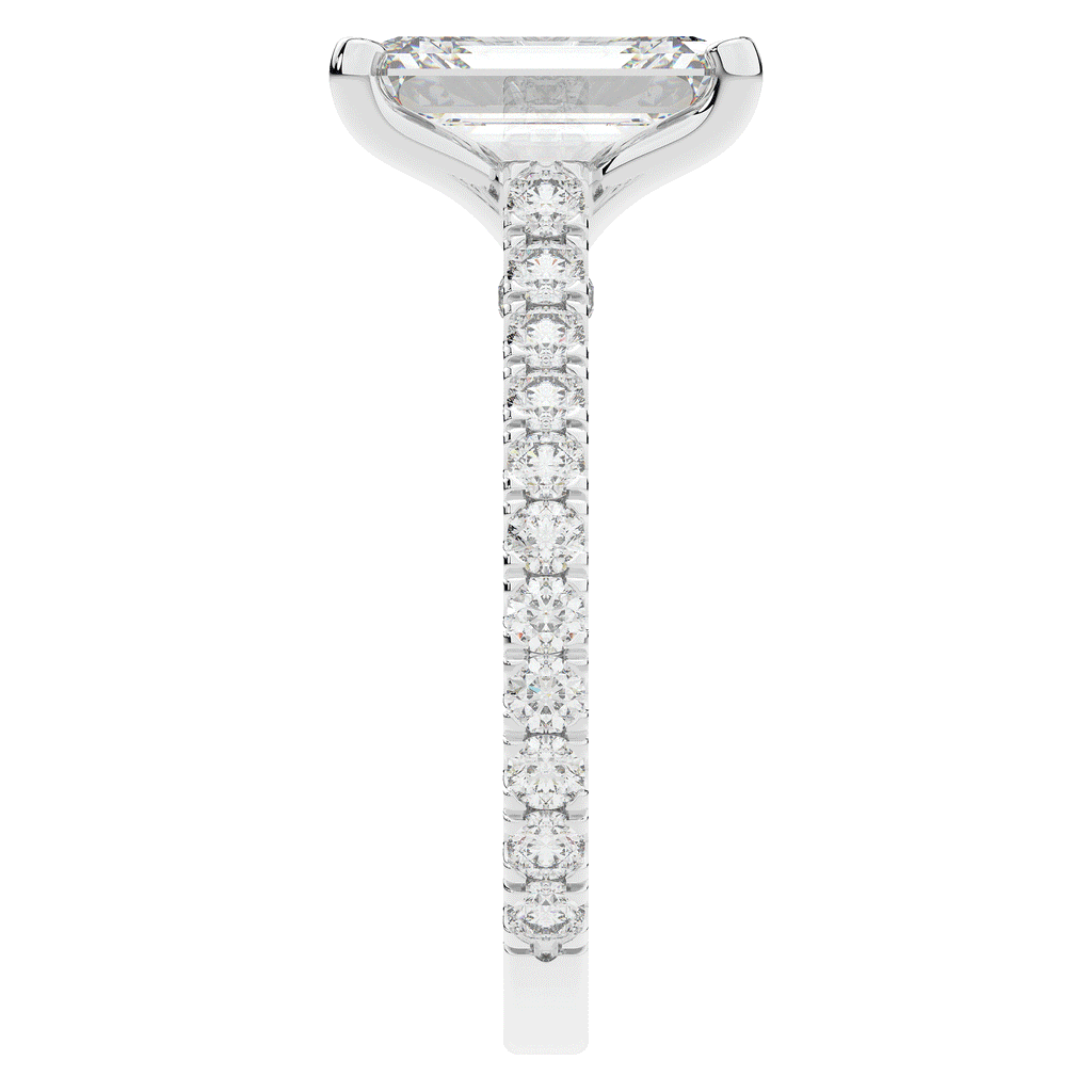 4.25CT.TW EMERALD CUT LAB DIAMOND SOLITAIRE ENGAGEMENT RING - Nazarelle